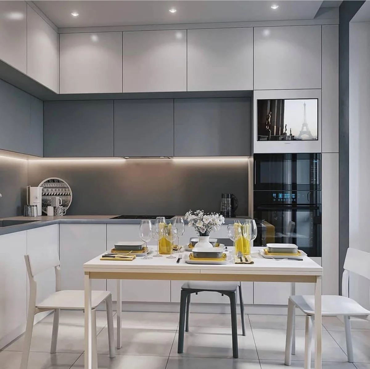 Cocina moderna con isla central